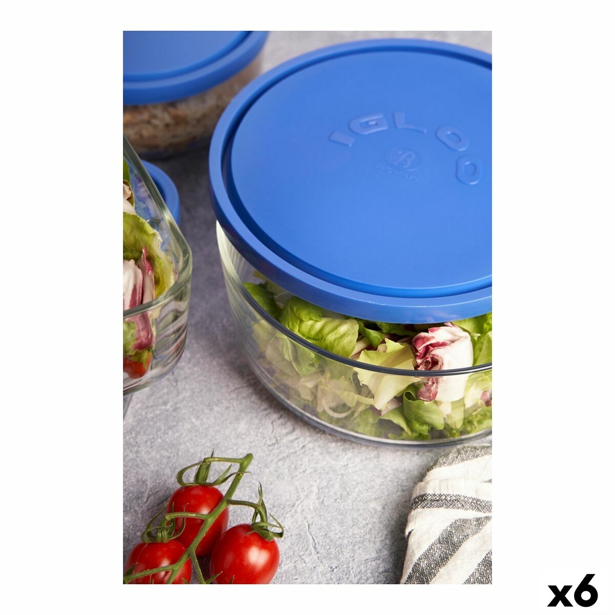 Lunch box Borgonovo Igloo Blue 2,2 L (6 Units) (Ø 22cm)