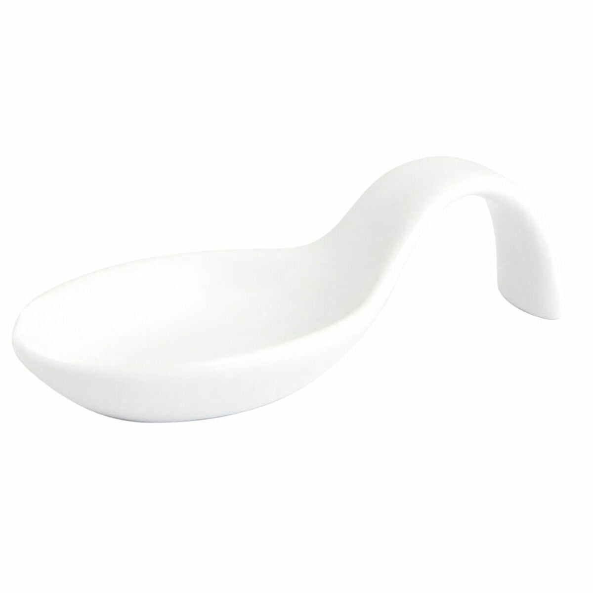 Cocktail Spoon Quid Chef Ceramic White 10 x 5 cm (12 Units) (Pack 12x)