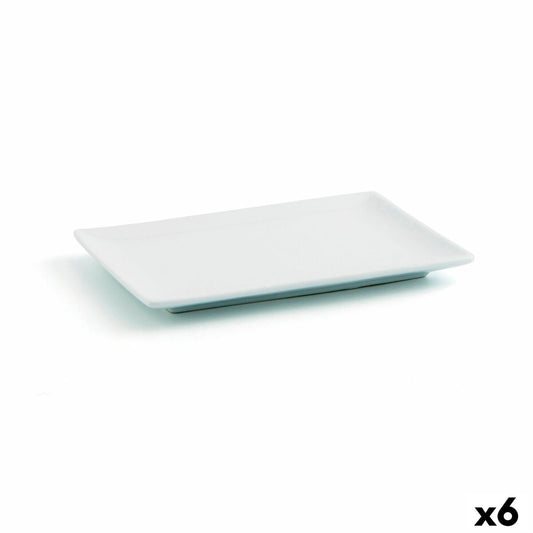 Snack tray Quid Gastro Fun White Ceramic 20 x 13 x 2 cm (6 Units)