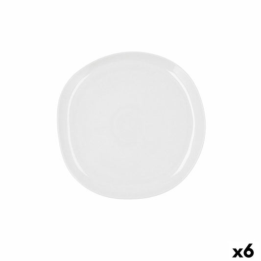 Flat plate Ariane Earth Ceramic White Ø 27 cm (6 Units)