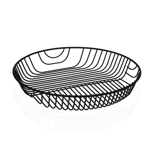 Fruit Bowl Versa Black Metal Steel 30 x 4,7 x 30 cm