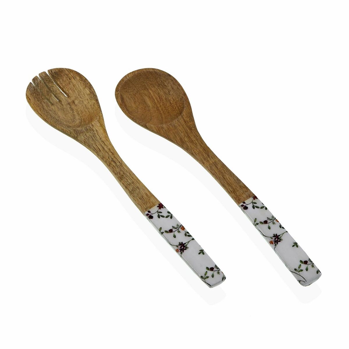 Kitchen Utensils Set Versa Flowers Field Bamboo Porcelain Mango wood