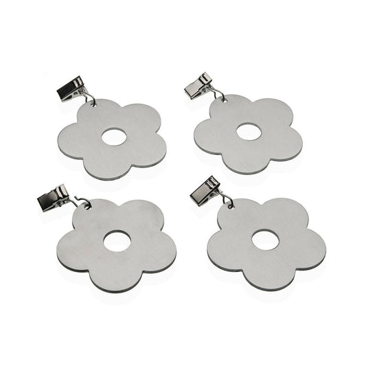 Tablecloth Clip Versa Metal Zinc Alloy 7 x 6,8 cm Flower 4 Pieces