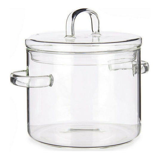 Casserole with Lid Transparent Borosilicate Glass 14,5 x 15,8 x 20 cm