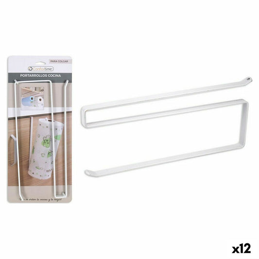 Kitchen Paper holder Confortime White Metal 26 x 10 x 1,3 cm (12 Units)