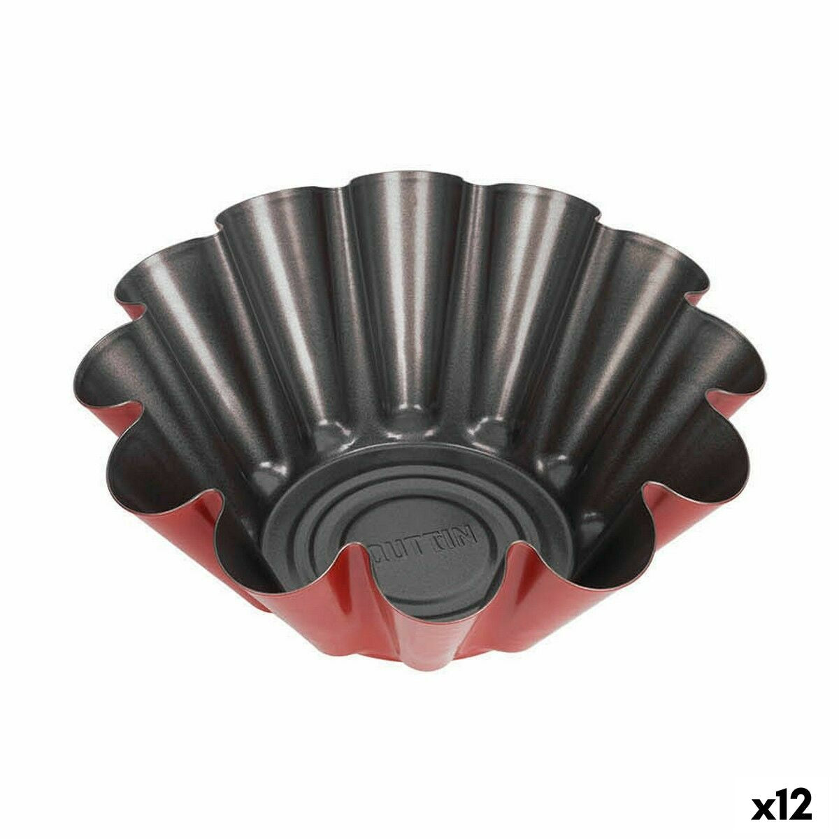 Flan Mould Quttin Cherry Carbon steel 24 x 24 x 9 cm (12 Units)