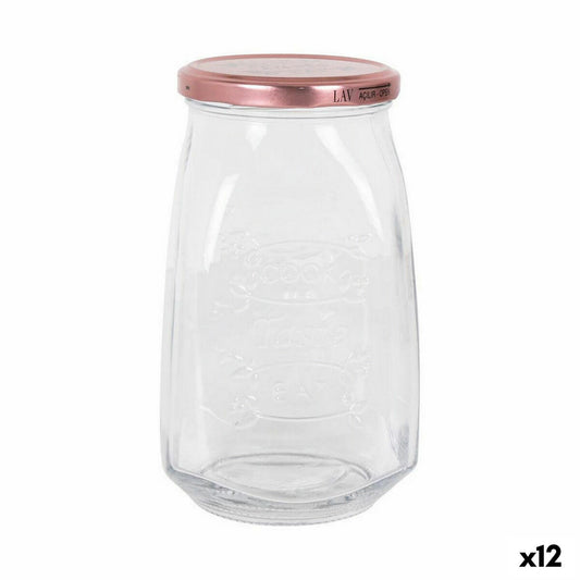 Transparent Glass Jar Inde Tasty With lid 1,05 L (12 Units)