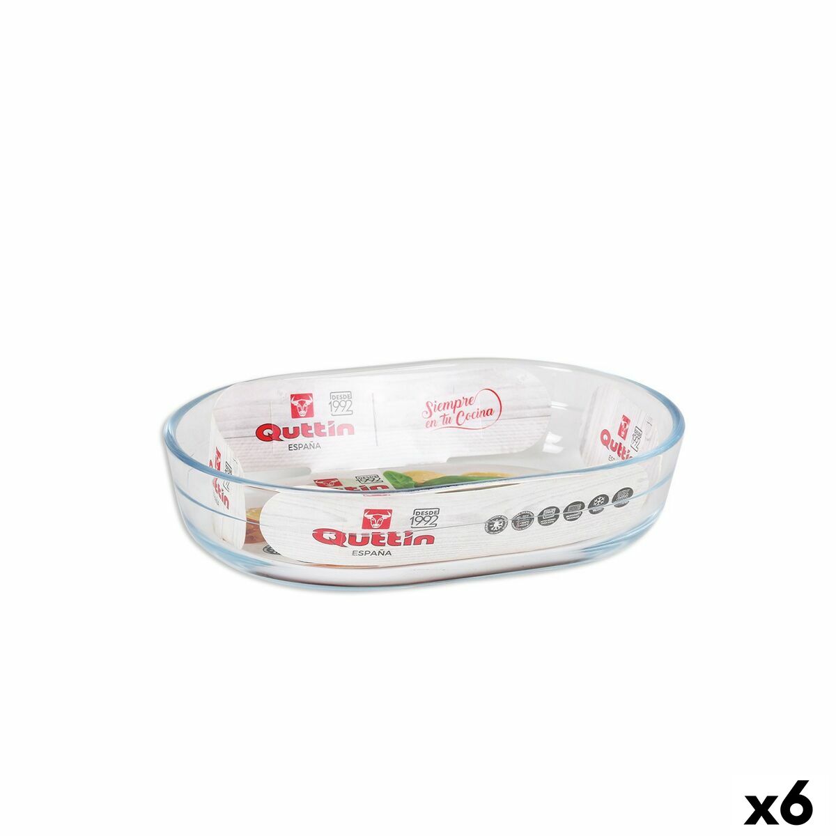 Oven Dish Quttin   Glass Oval 600 ml 17,6 x 12,7 x 4 cm (6 Units)