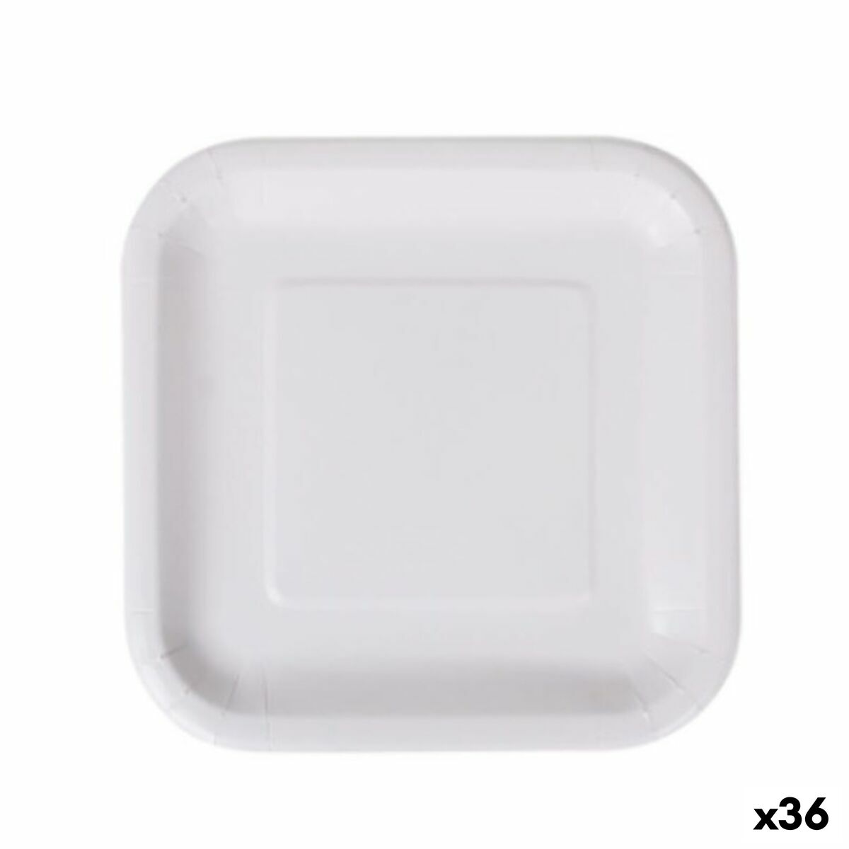 Plate set Algon Disposable White Cardboard Squared 20 cm (36 Units)