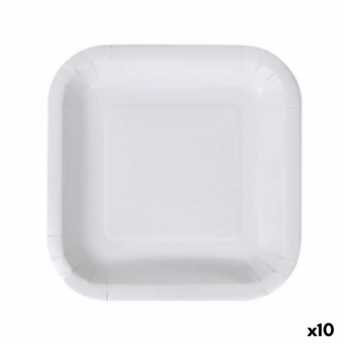 Plate set Algon Disposable White Cardboard Squared 20 cm (10 Units)