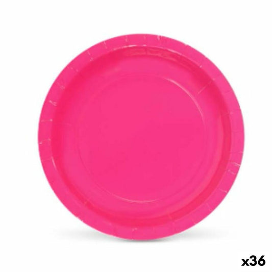 Plate set Algon Disposable Cardboard Fuchsia 20 x 20 x 1,5 cm (36 Units)