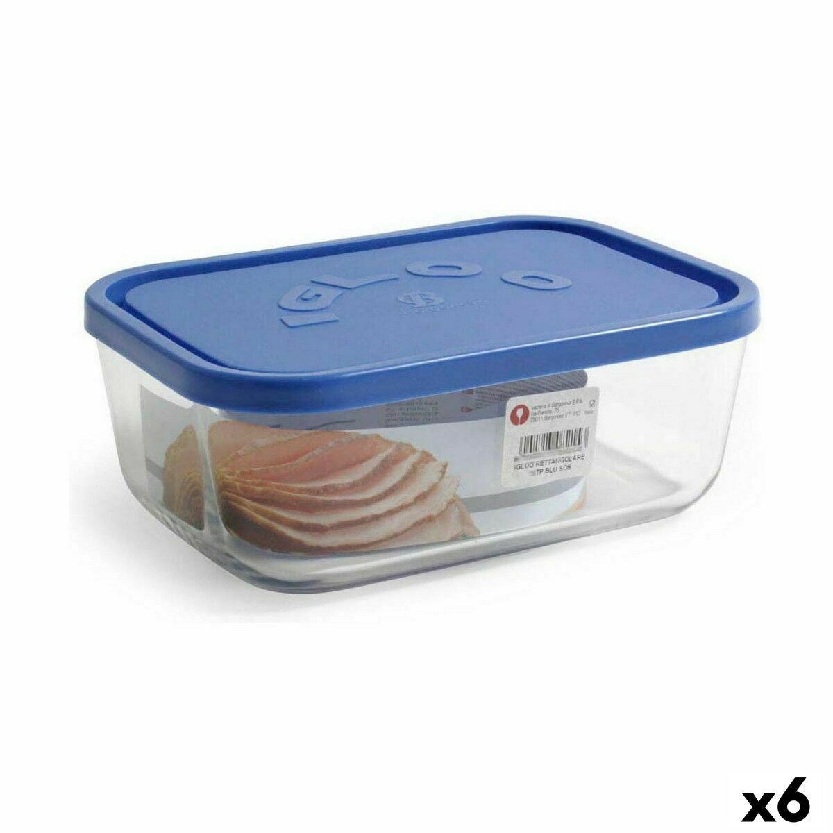 Lunch box Borgonovo   Blue Rectangular 2,3 L (6 Units)