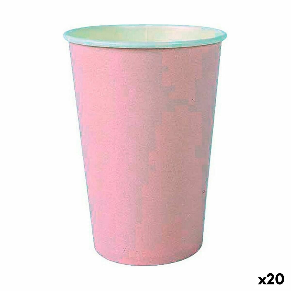 Set of glasses Algon Disposable Cardboard Pink 20 Pieces 220 ml (20 Units)