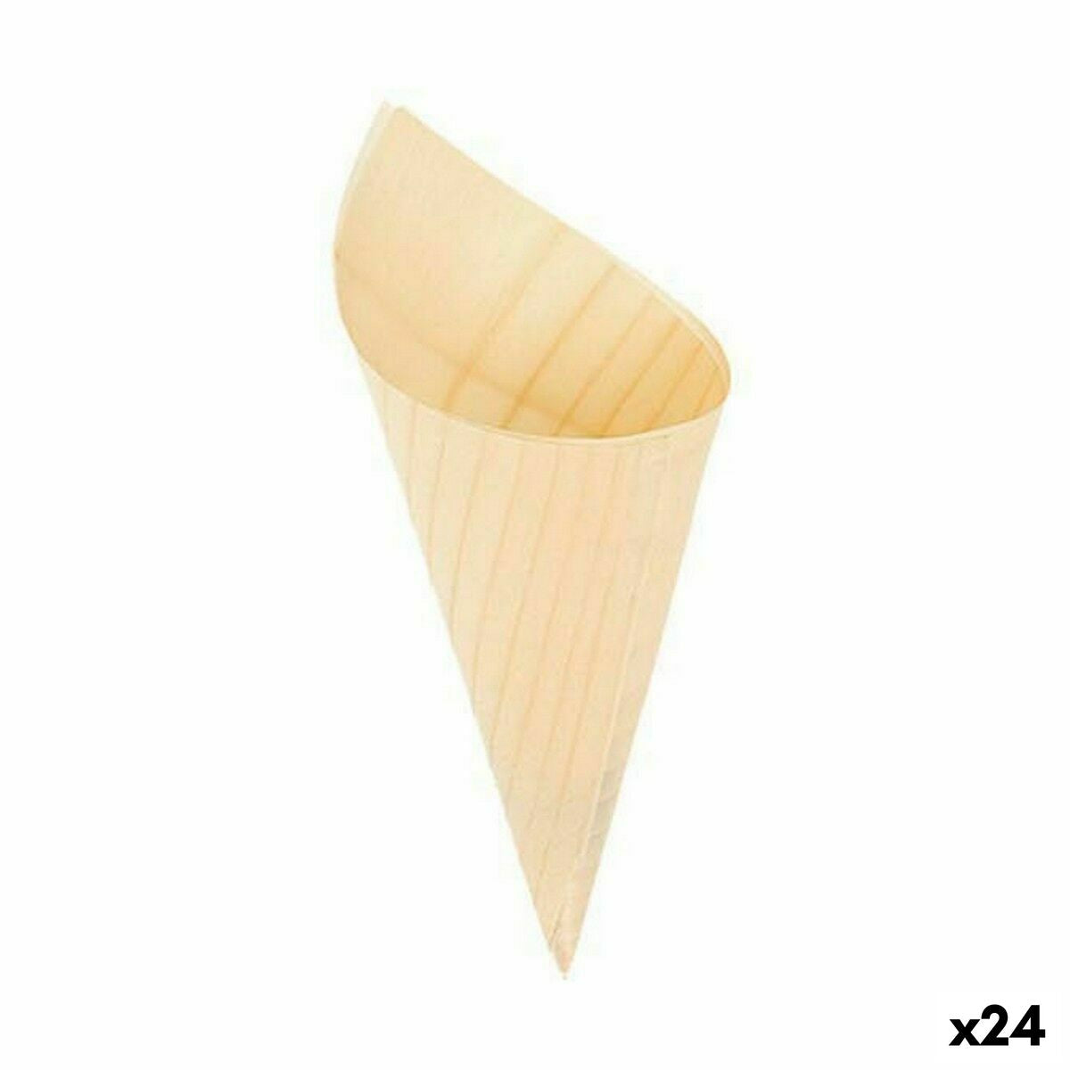 Set of bowls Algon Cones Disposable Wood 10 Pieces 15,5 cm (24 Units)