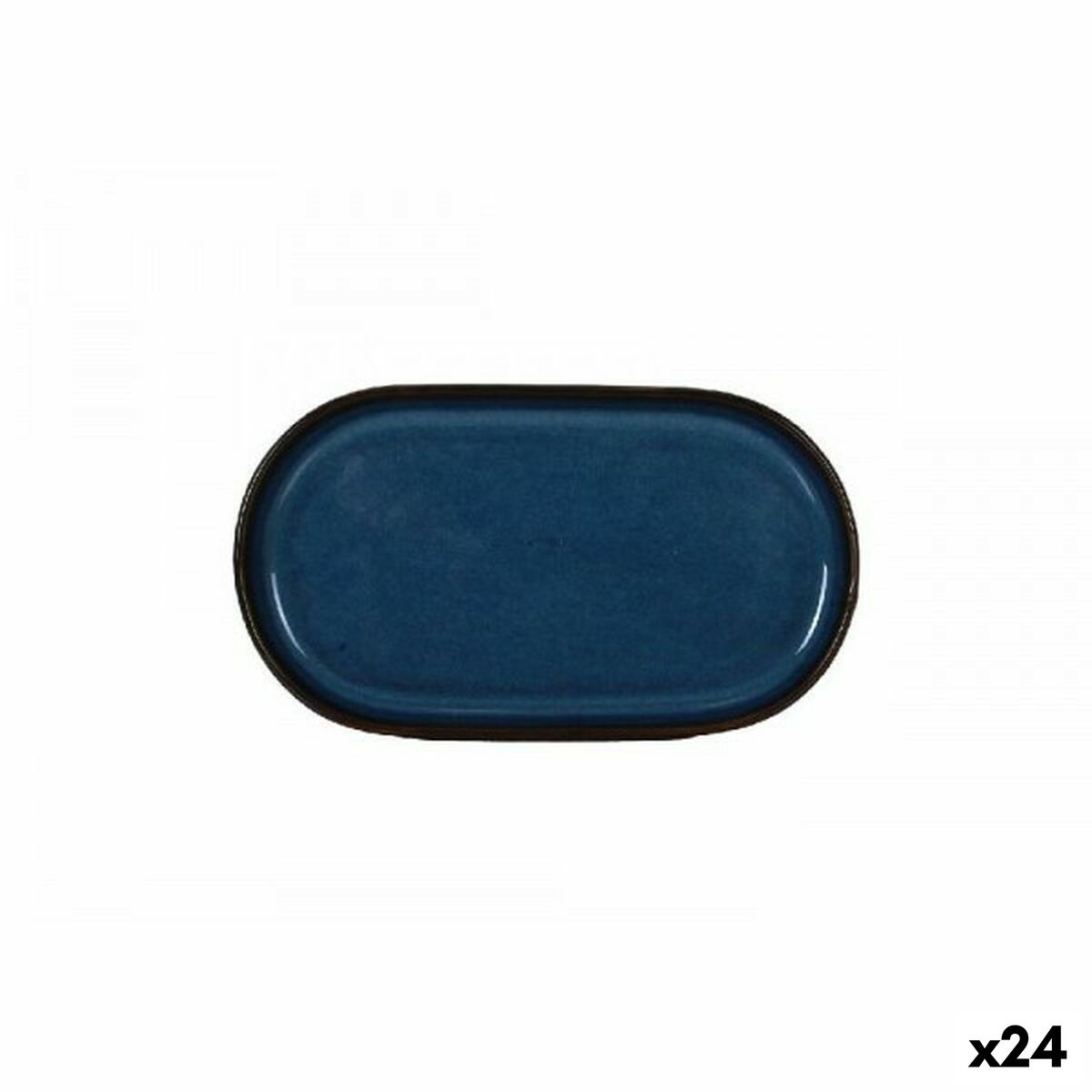 Snack tray La Mediterránea Chester Blue Oval 13 x 8 x 4 cm (24 Units)