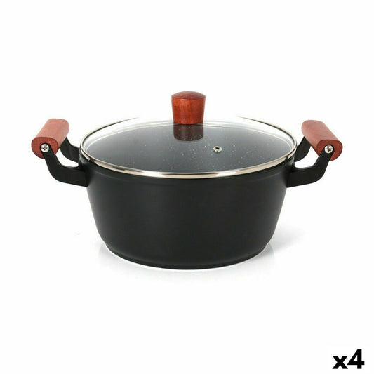 Casserole with glass lid Quttin Doha 30 x 20 x 11 cm (4 Units)