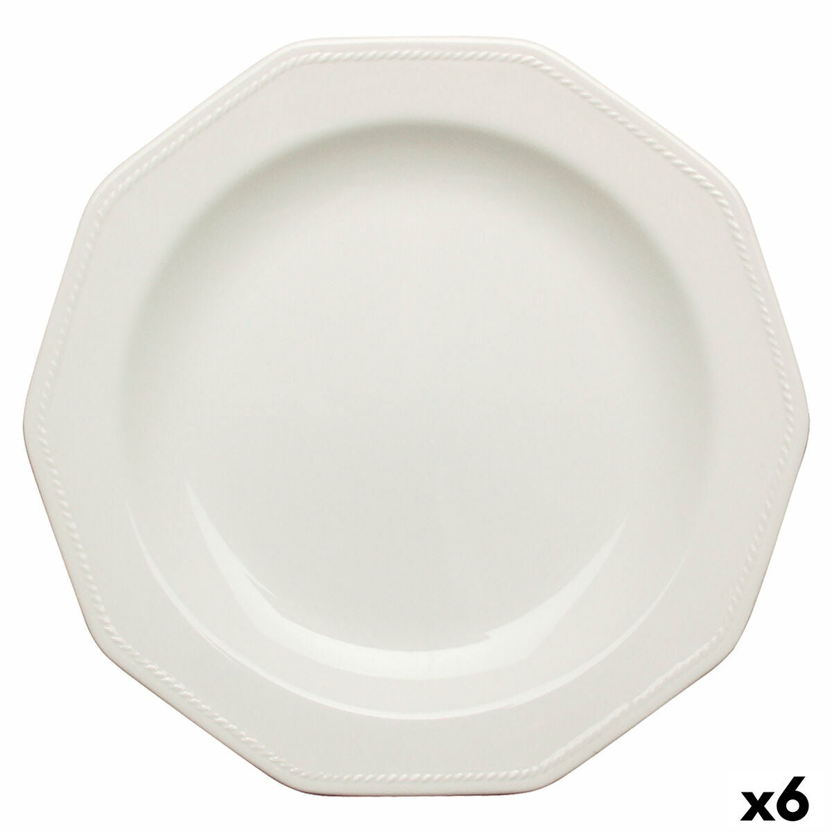 Flat plate Churchill Artic White Ceramic White China crockery Ø 27 cm (6 Units)