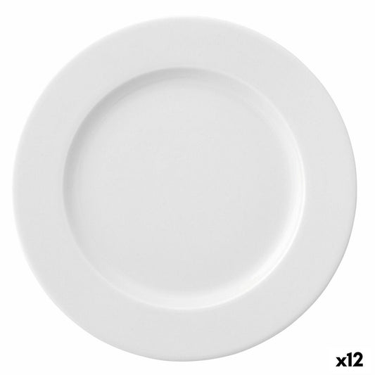 Flat plate Ariane Prime Ceramic White (24 cm) (12 Units)