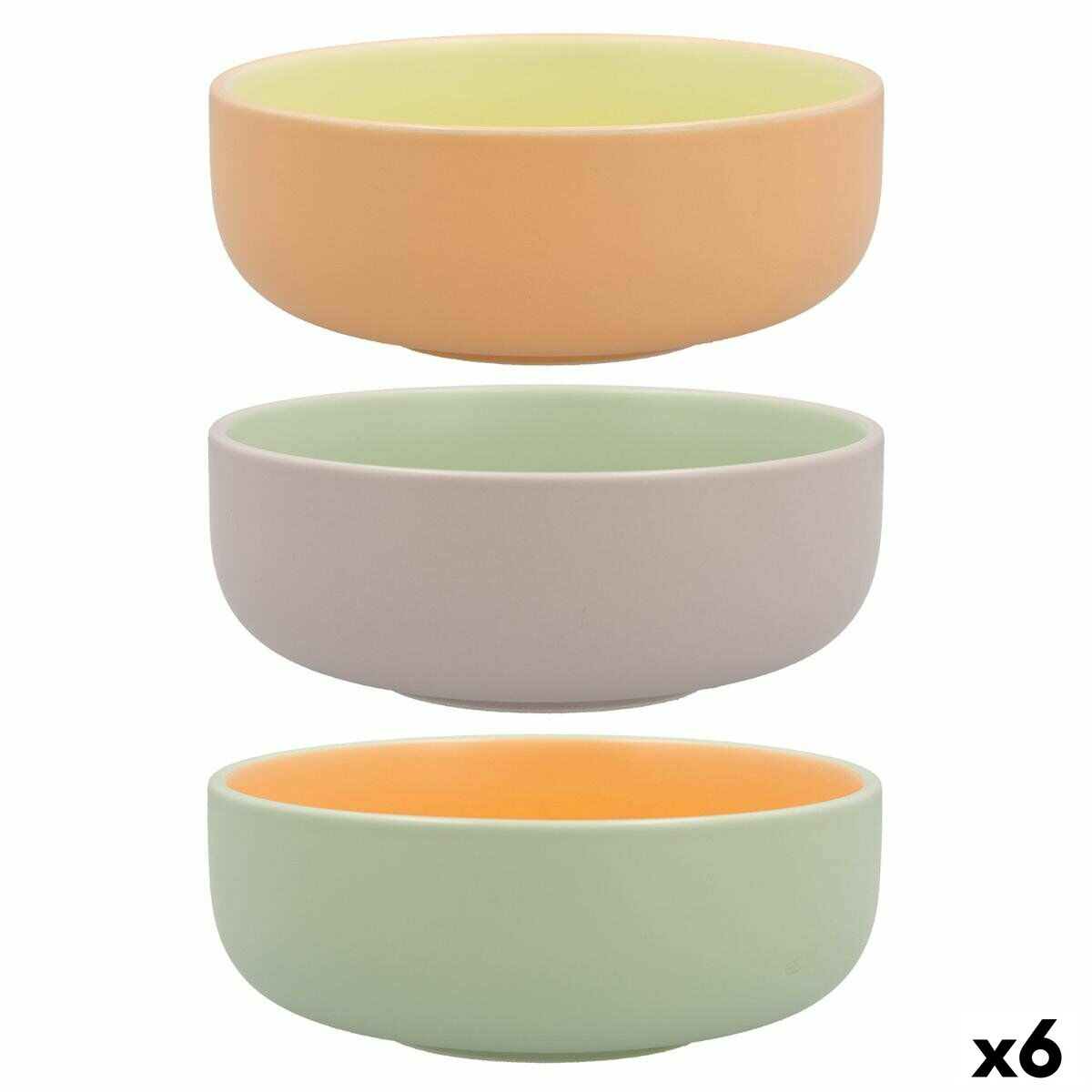 Bowl Quid Vitamina Bicoloured Ceramic 16 x 16 x 6 cm (6 Units)