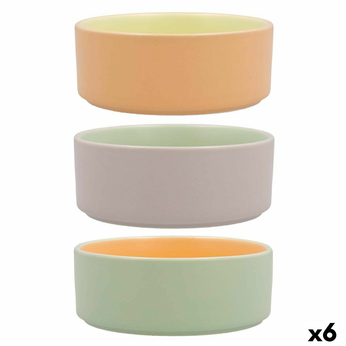 Bowl Quid Vitamina Bicoloured Ceramic 13 x 13 x 5,2 cm (6 Units)