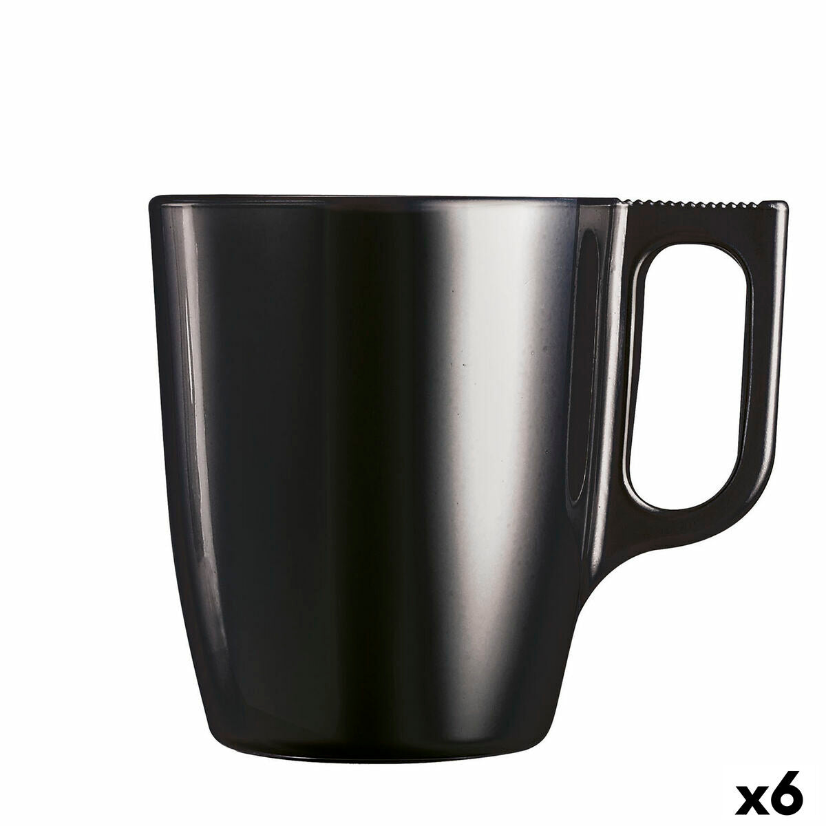 Mug Luminarc Flashy Black 250 ml Glass (6 Units)