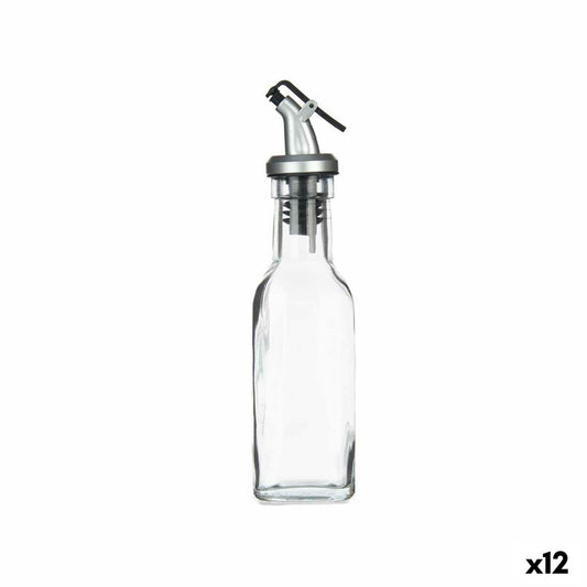 Cruet Transparent Glass Steel 180 ml (12 Units)