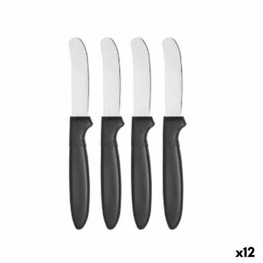 Knife Set Black Silver Stainless steel Plastic 17 cm (12 Units)