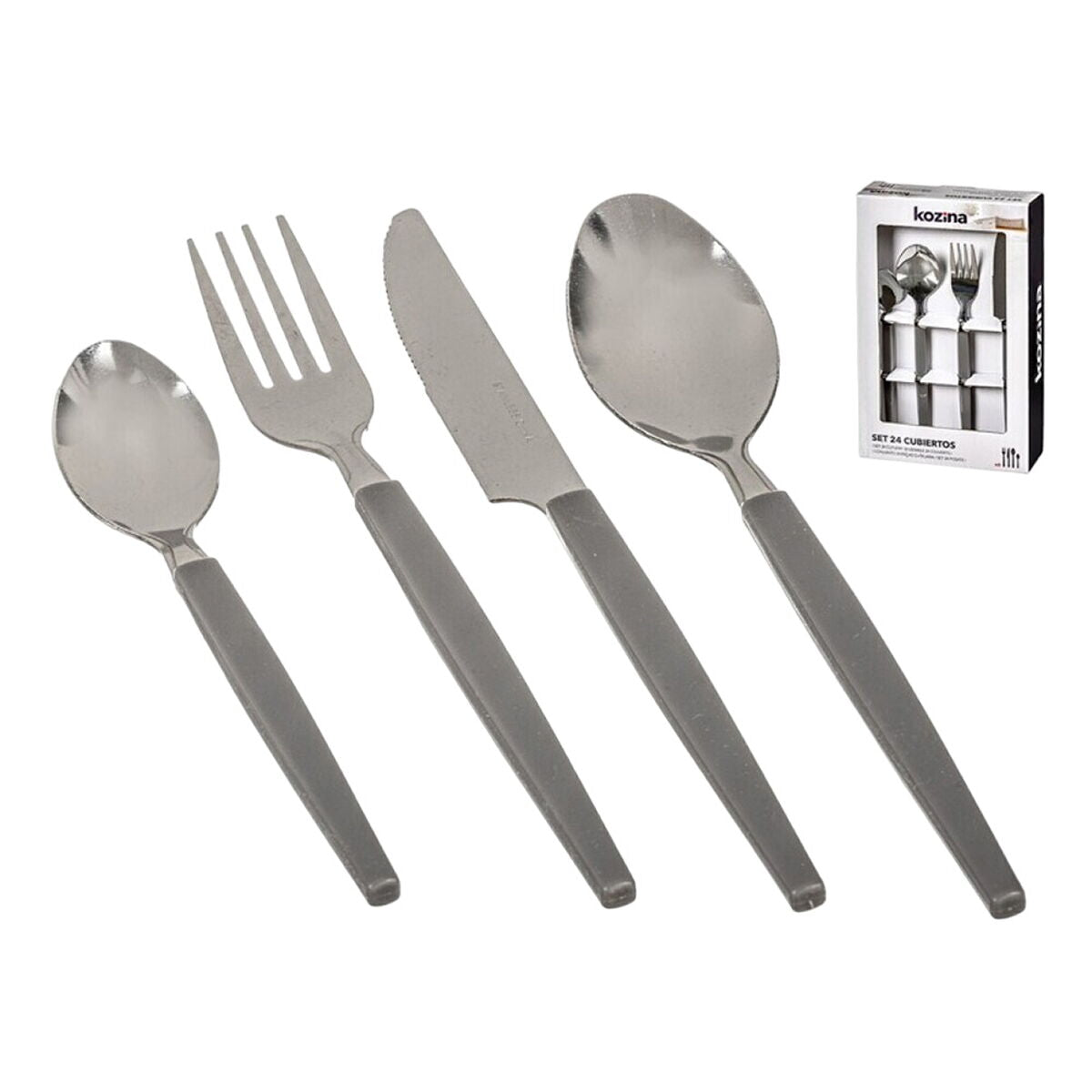 Cutlery Kozina Grey Steel 24 Pieces